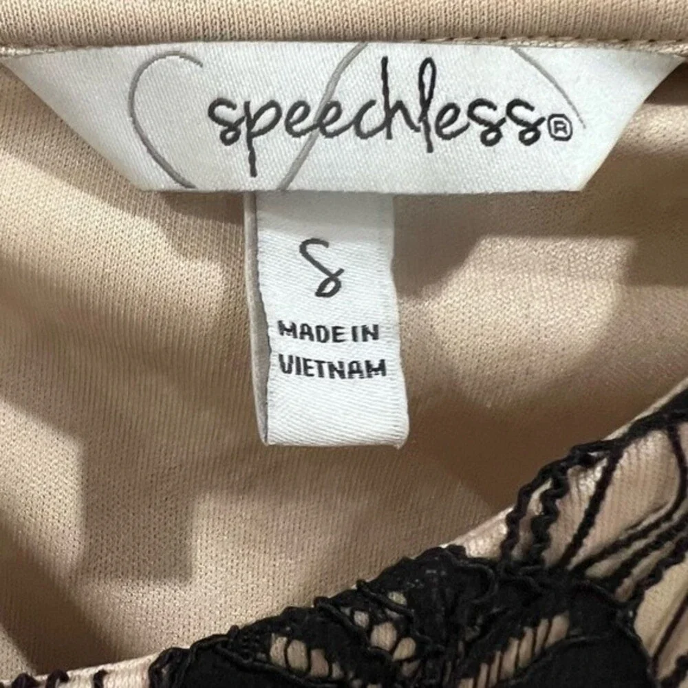 Black and nude lace shift dress size small